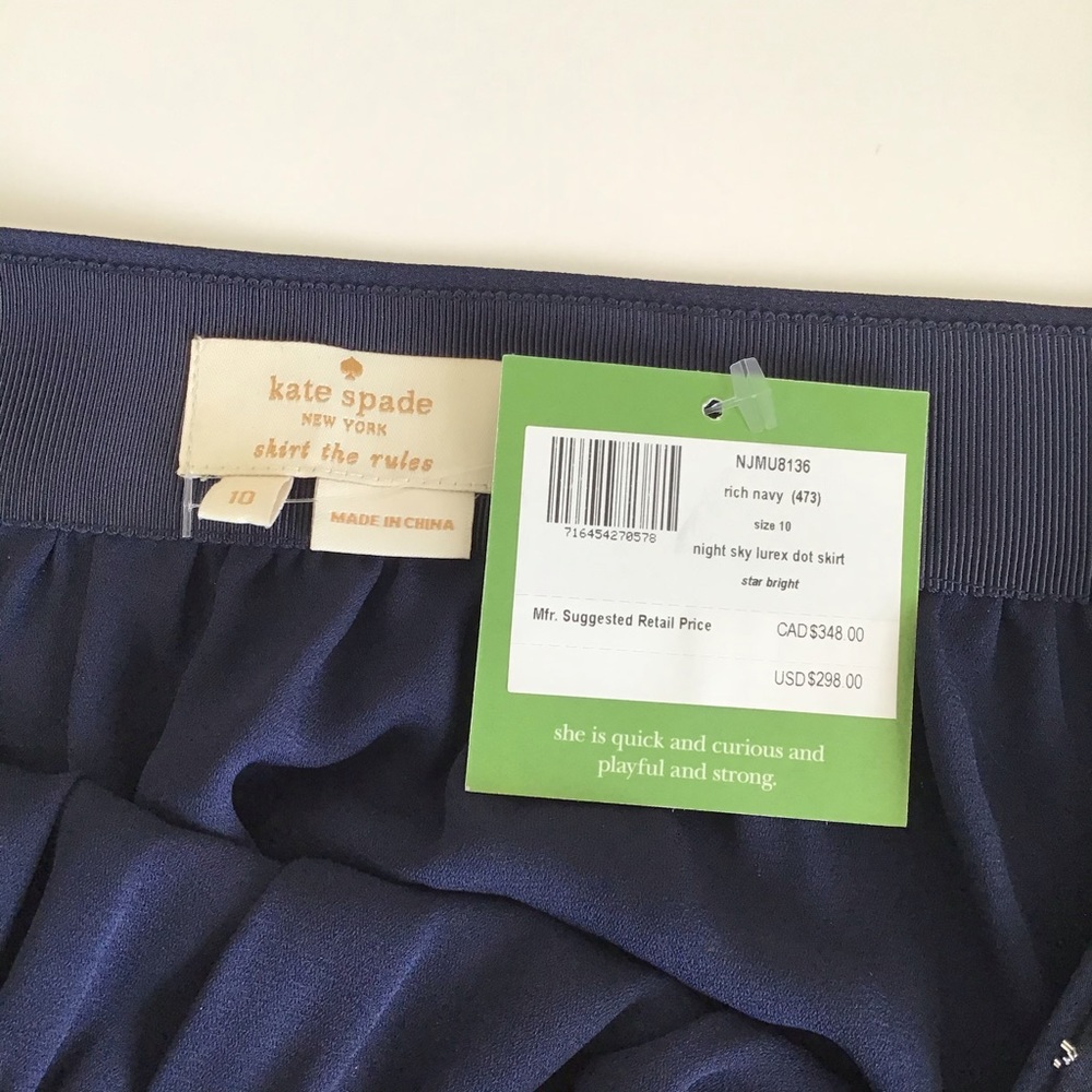 Kate Spade Night Sky Lurex Dot Skirt Star … - Picture 3 of 8